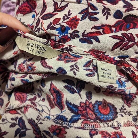 Jack Wills Floral Short Sleeve Romper with Pockets - Picture 5 of 7